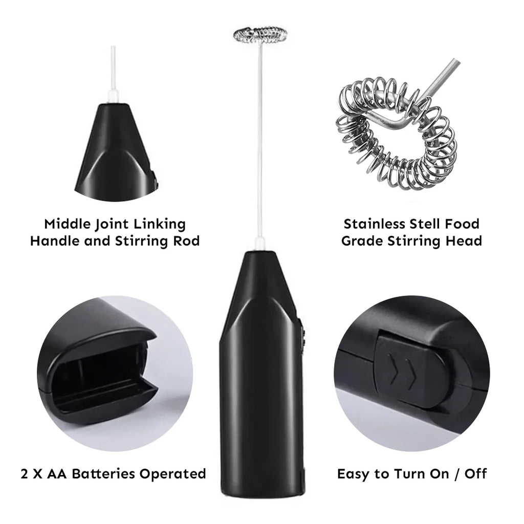 Espumador de Leche Eléctrico Portátil Mini – Batidor de Acero Inoxidable, para Café, Matcha y Más