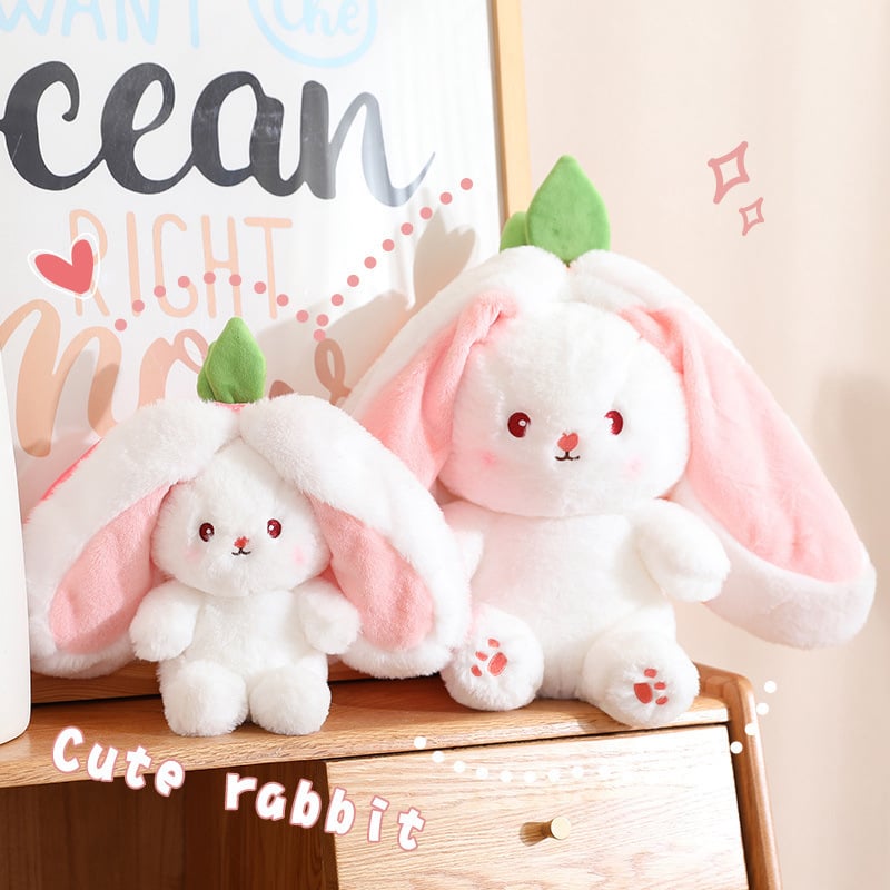 🐰🥚Oferta anticipada de Pascua 49% DE DESCUENTO Juguete de peluche 2 en 1 diseño de conejo fresa🍓🐰🎀