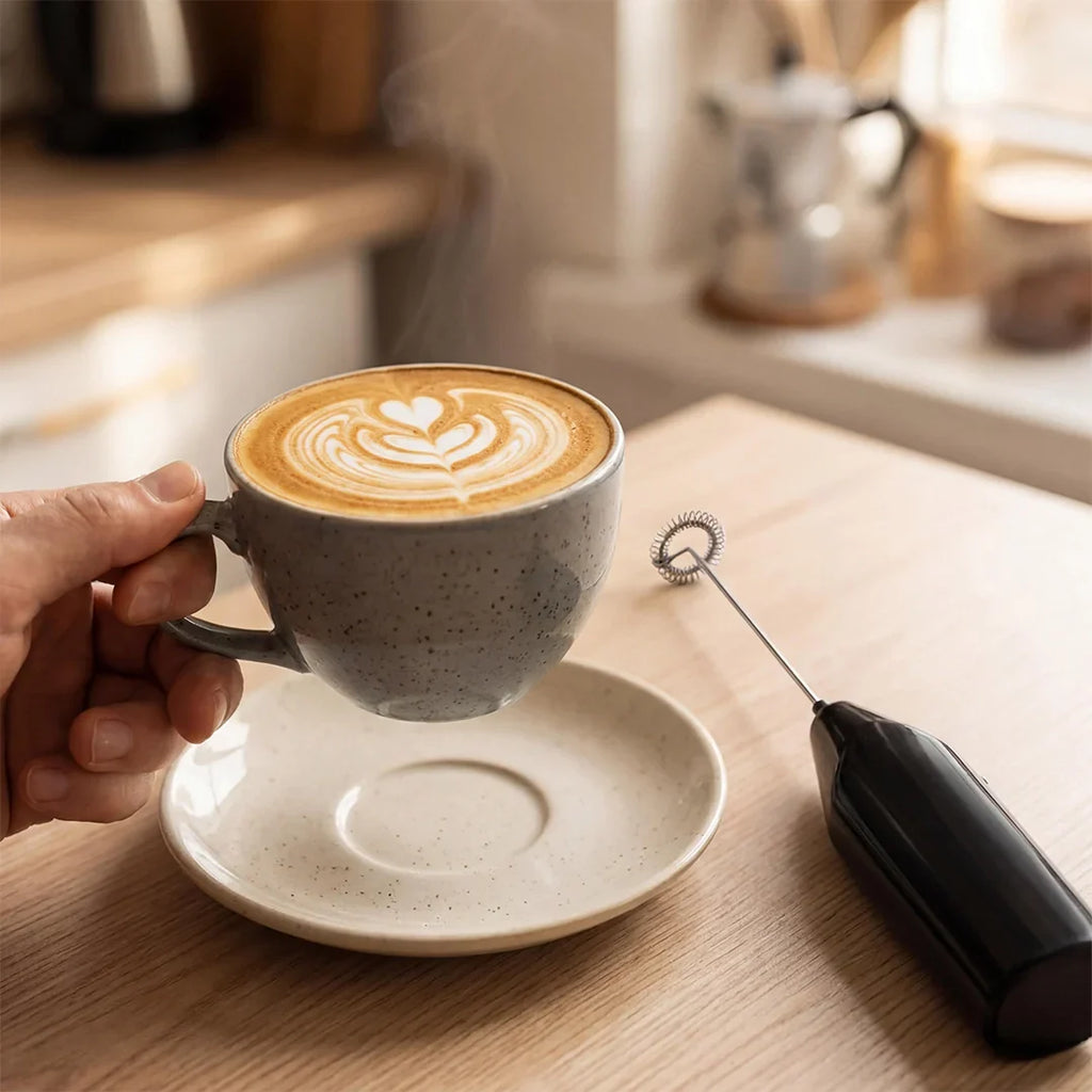 Espumador de Leche Eléctrico Portátil Mini – Batidor de Acero Inoxidable, para Café, Matcha y Más