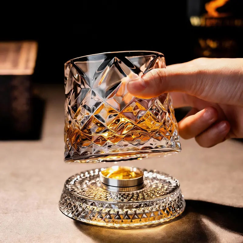 Lujoso Vaso de Cristal Giratorio 360°