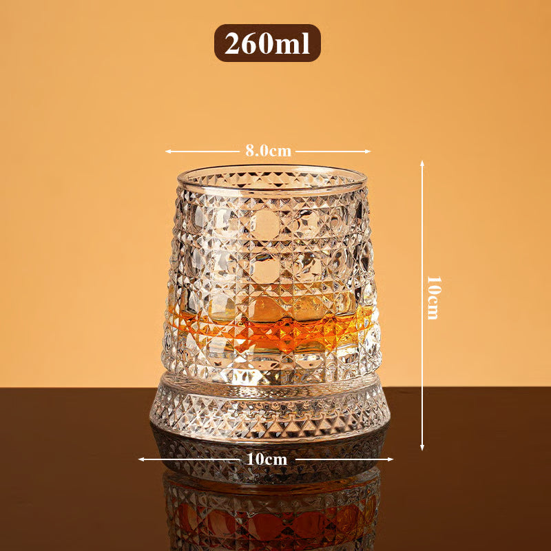 Rotating Crystal Tumbler Glass
