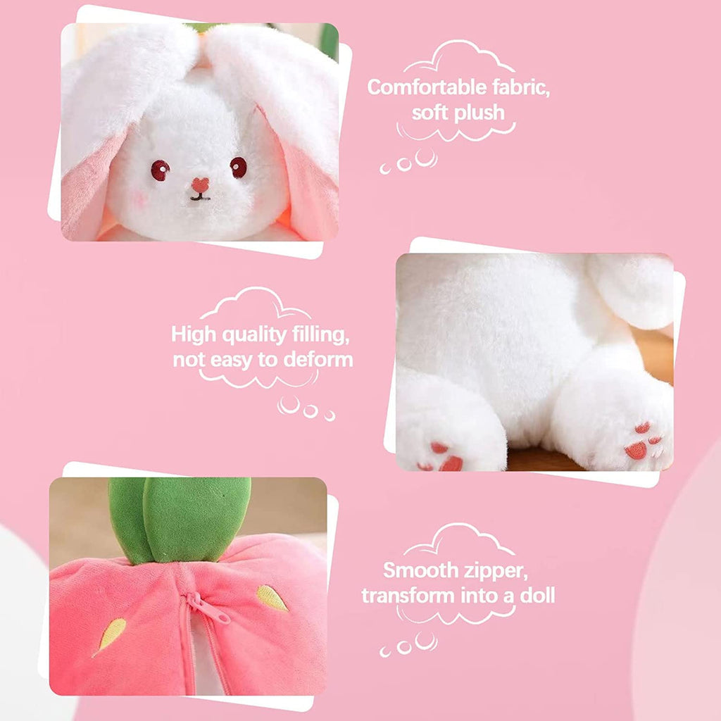 🐰🥚Oferta anticipada de Pascua 49% DE DESCUENTO Juguete de peluche 2 en 1 diseño de conejo fresa🍓🐰🎀