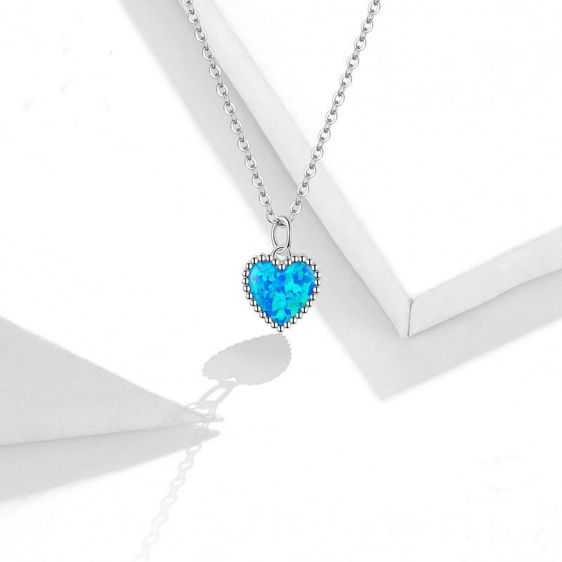 Collar Corazón Azul Profundo