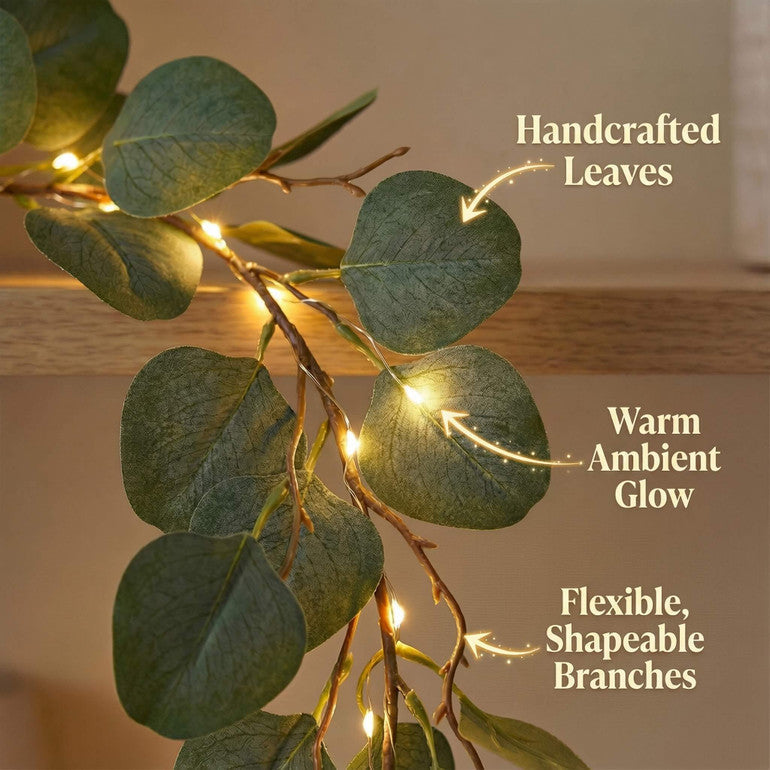 Guirnalda de luces led con ramas de olivo