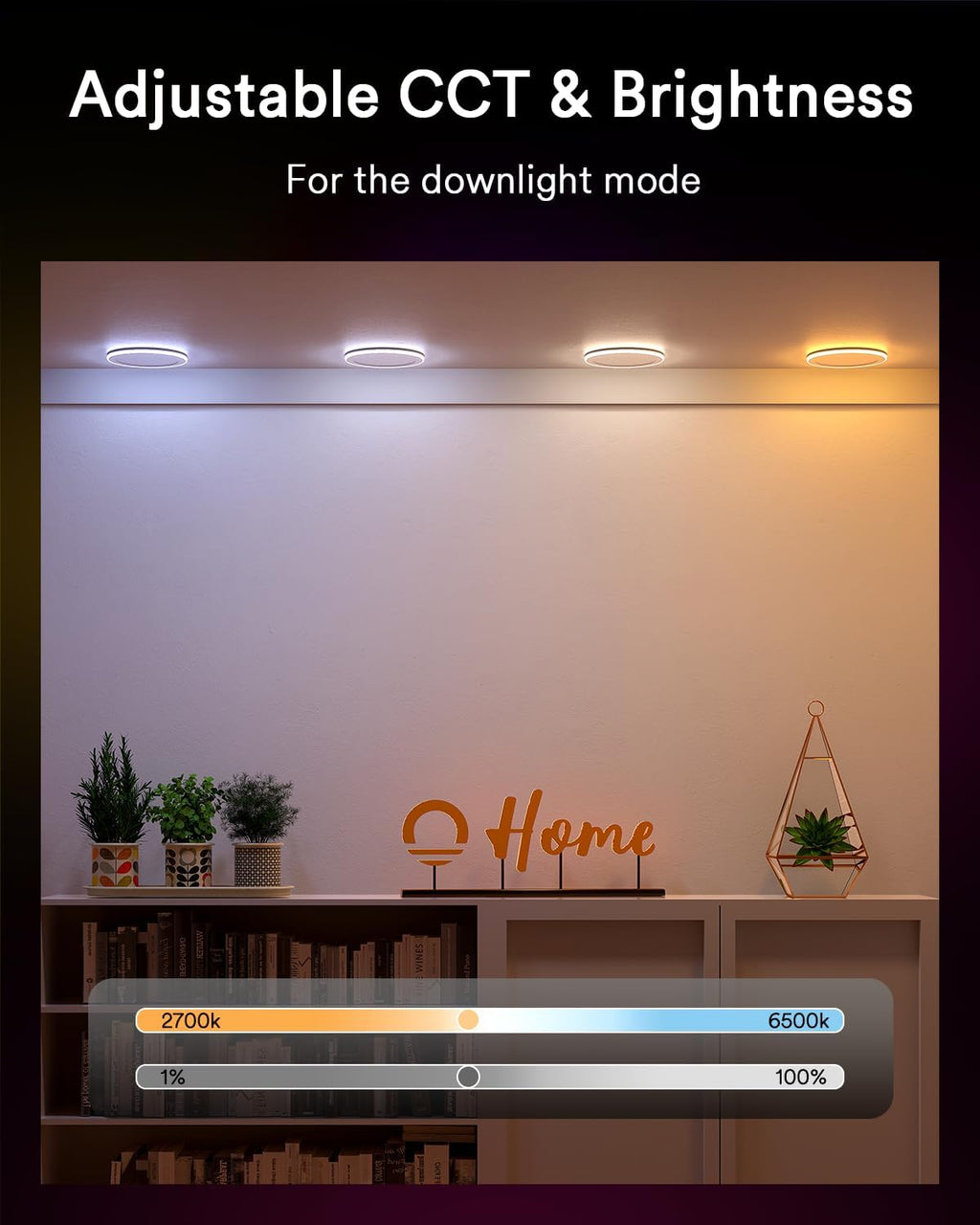 Luz empotrable Lumary Smart RGBAI con luz nocturna auxiliar degradada