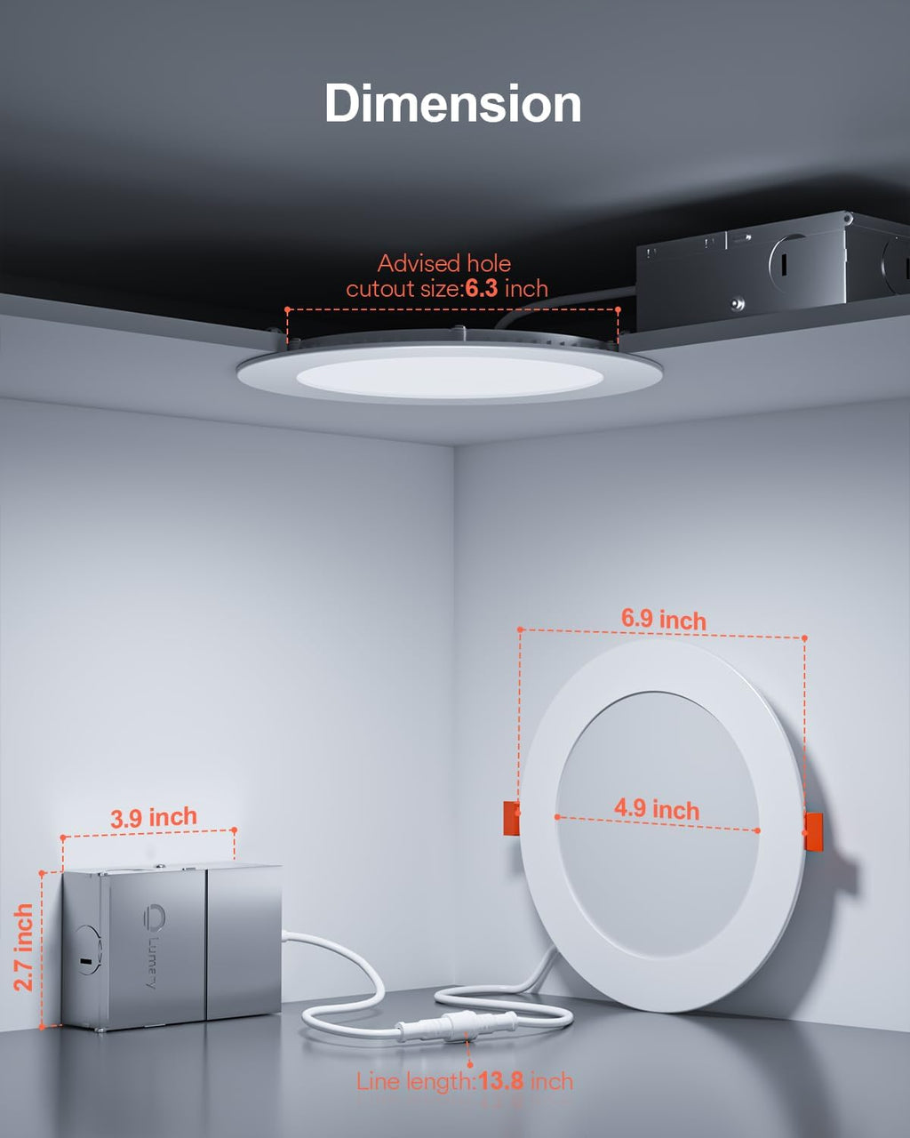 Iluminación Empotrada Inteligente Wi-Fi sin Bote Lumary 6 pulgadas 4 unidades