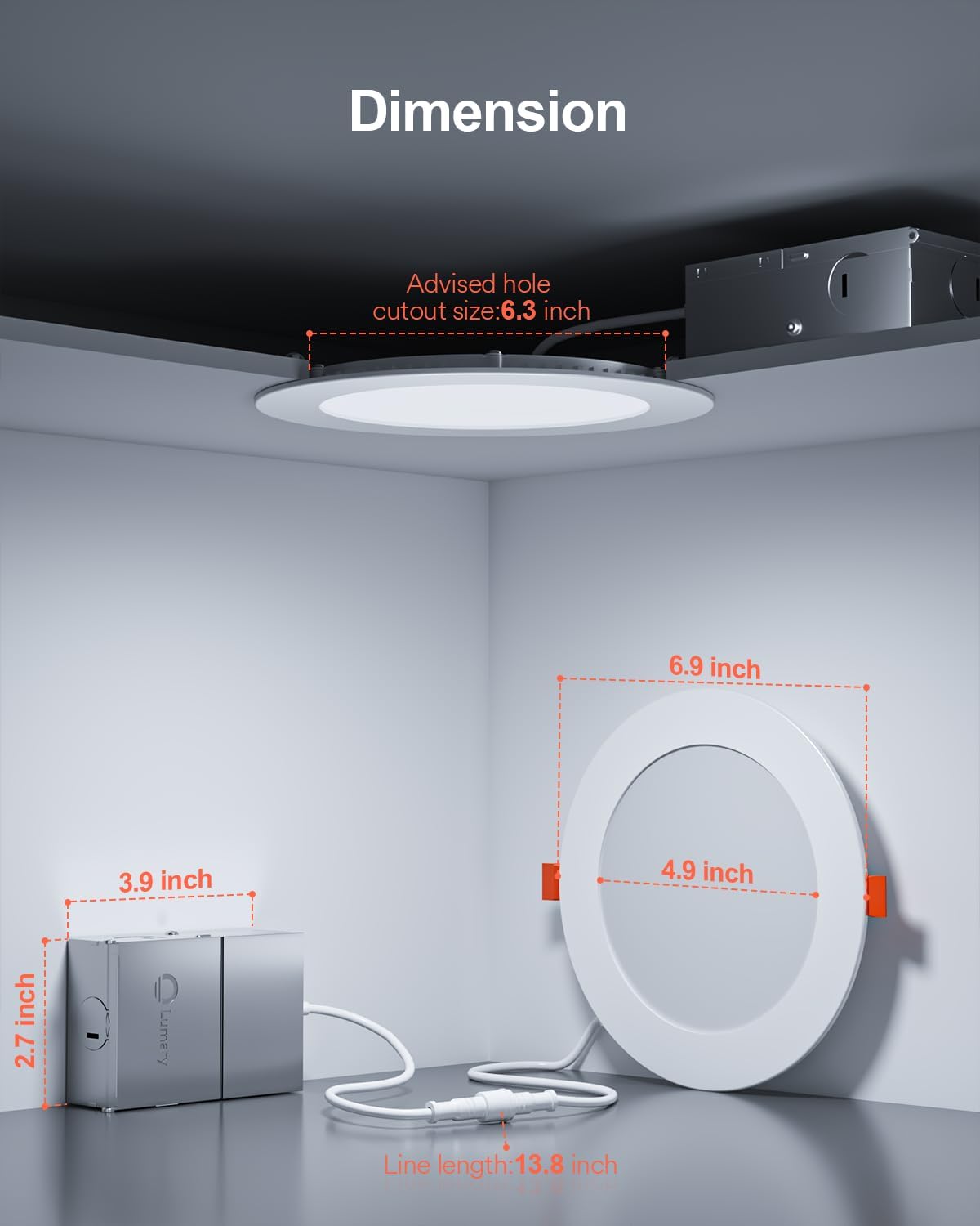 Iluminación Empotrada Inteligente Wi-Fi sin Bote Lumary 6 pulgadas 4 unidades