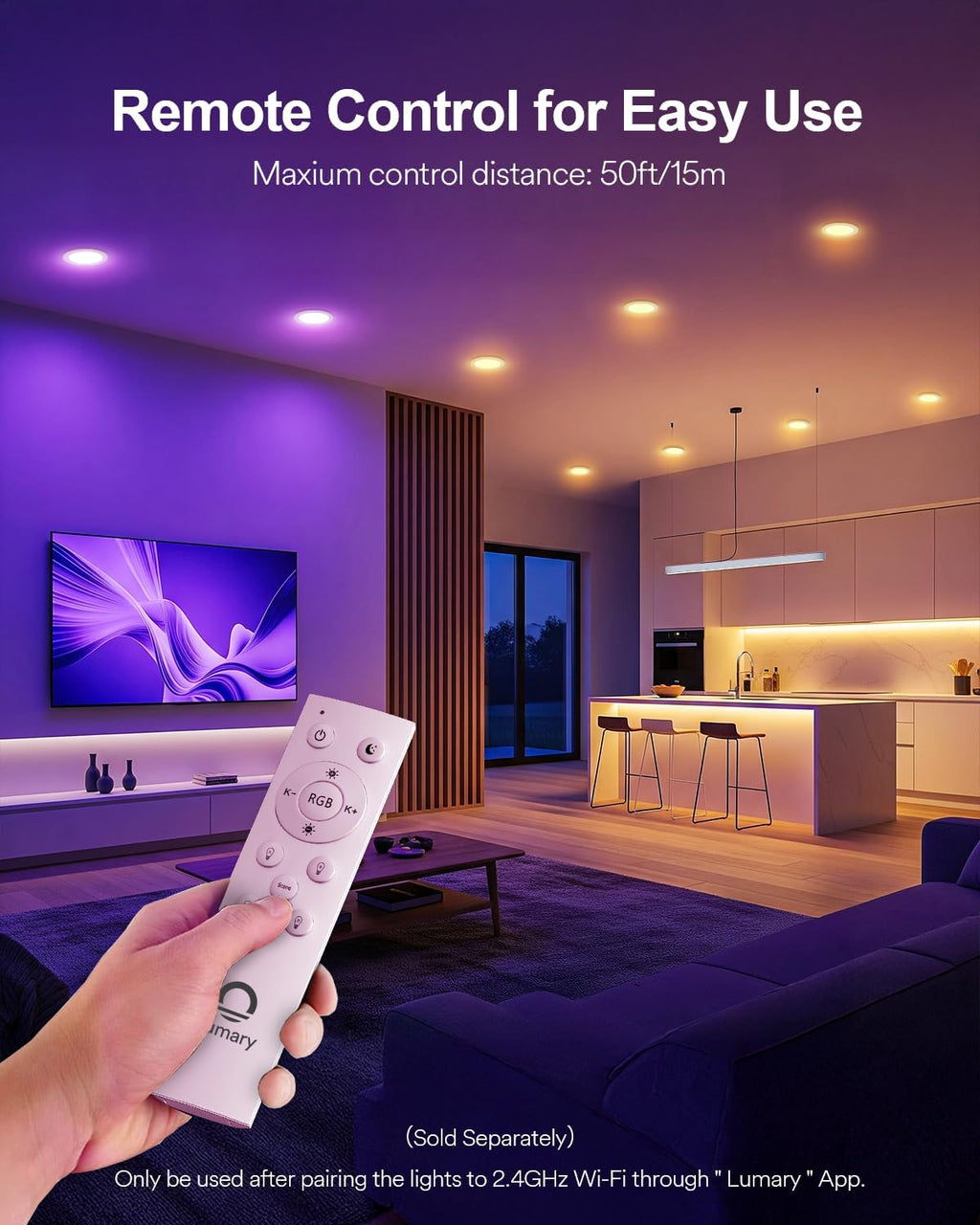 Iluminación Empotrada Inteligente Wi-Fi sin Bote Lumary 6 pulgadas 4 unidades