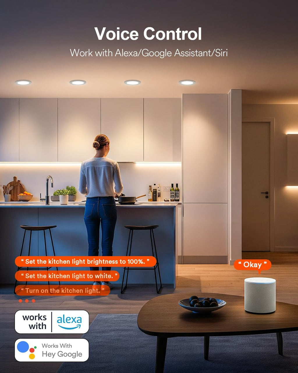 Iluminación Empotrada Inteligente Wi-Fi sin Bote Lumary 6 pulgadas 4 unidades