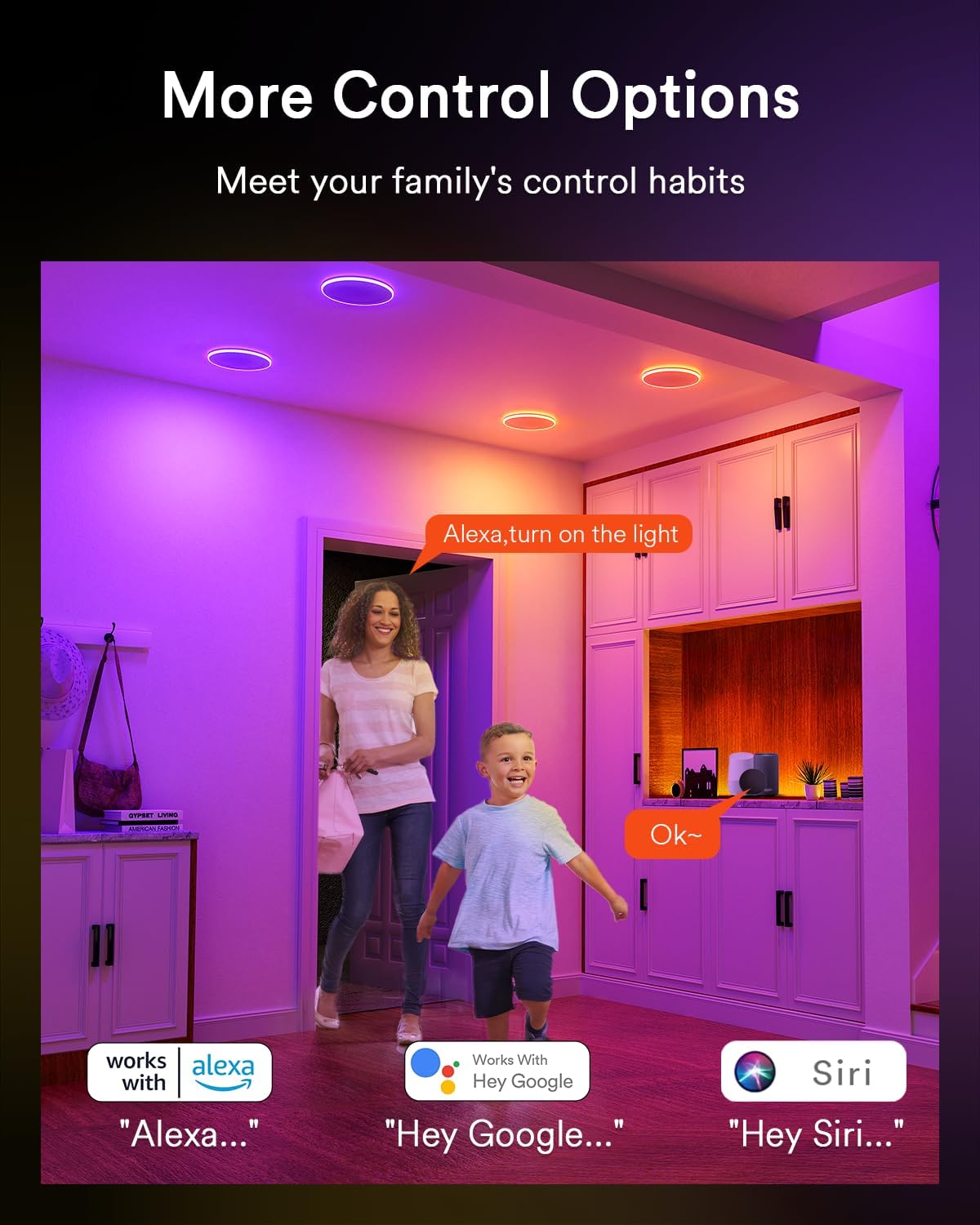 Luz empotrable Lumary Smart RGBAI con luz nocturna auxiliar degradada