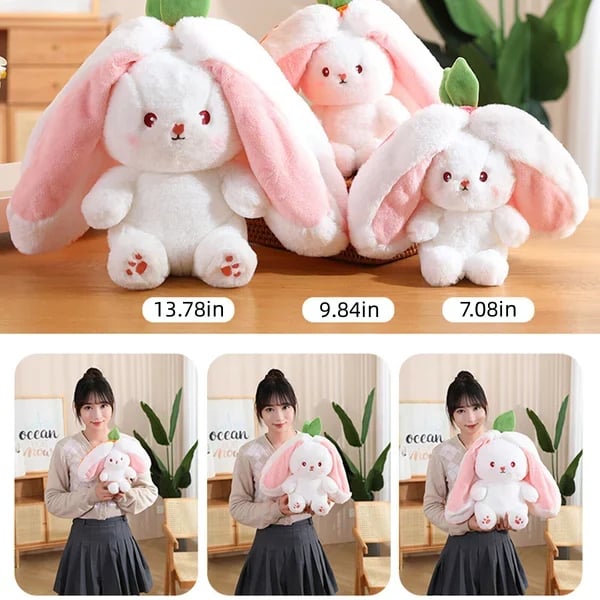 🐰🥚Oferta anticipada de Pascua 49% DE DESCUENTO Juguete de peluche 2 en 1 diseño de conejo fresa🍓🐰🎀