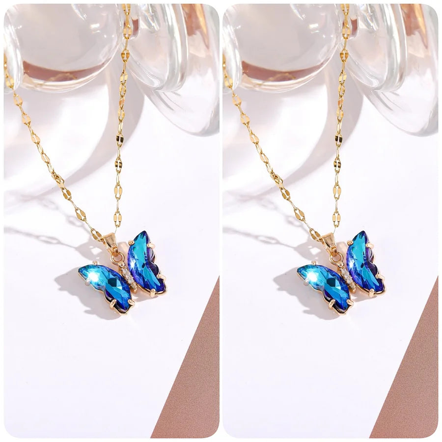 Collar Mariposa de Cristal Amor y Libertad