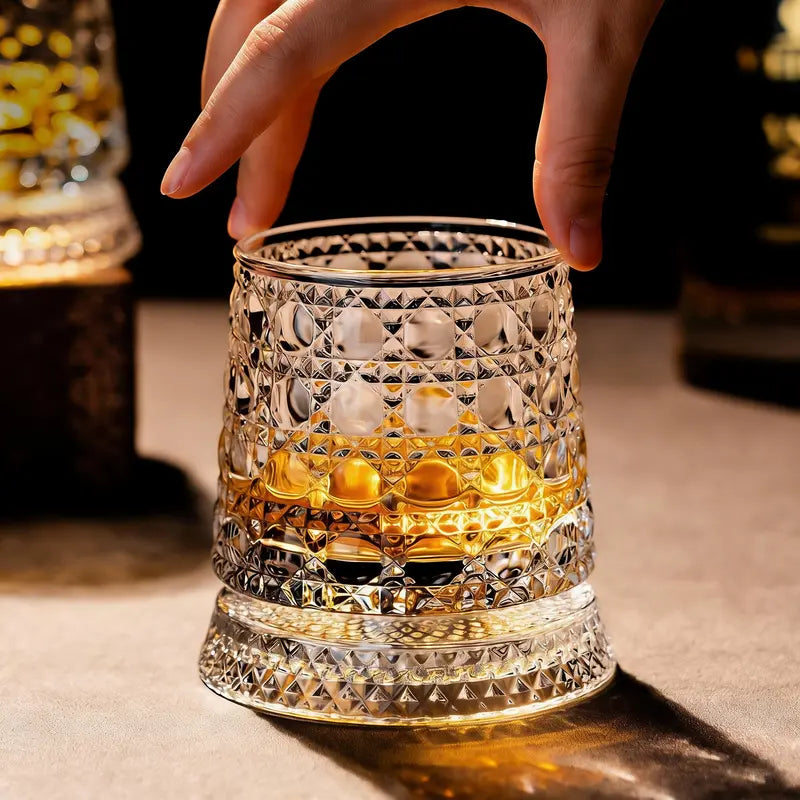 Lujoso Vaso de Cristal Giratorio 360°