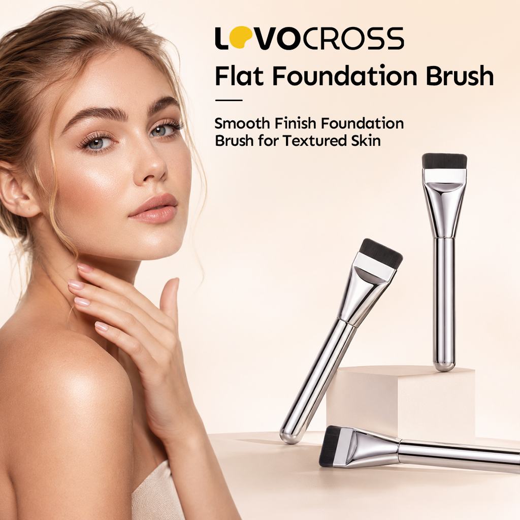 Brocha de base plana Lovocross – Acabado aerógrafo sin marcas para piel con textura e irregularidades