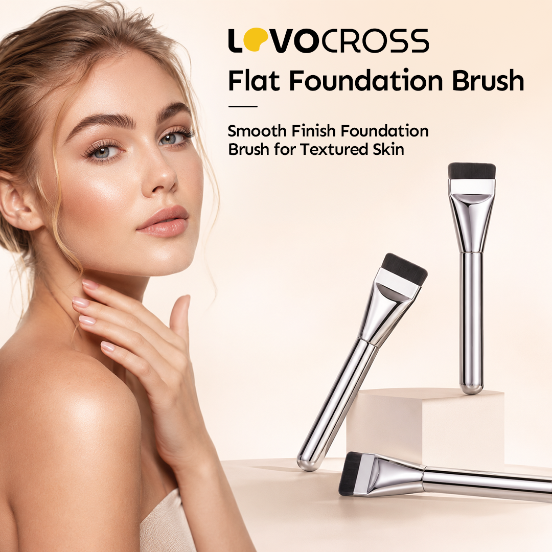 Brocha de base plana Lovocross – Acabado aerógrafo sin marcas para piel con textura e irregularidades