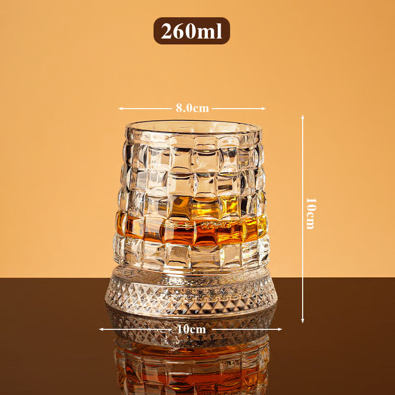 Rotating Crystal Tumbler Glass