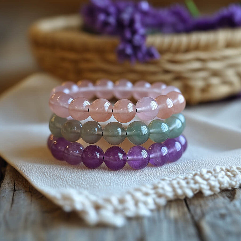 Pulsera de Cuarzo Rosa Encantado