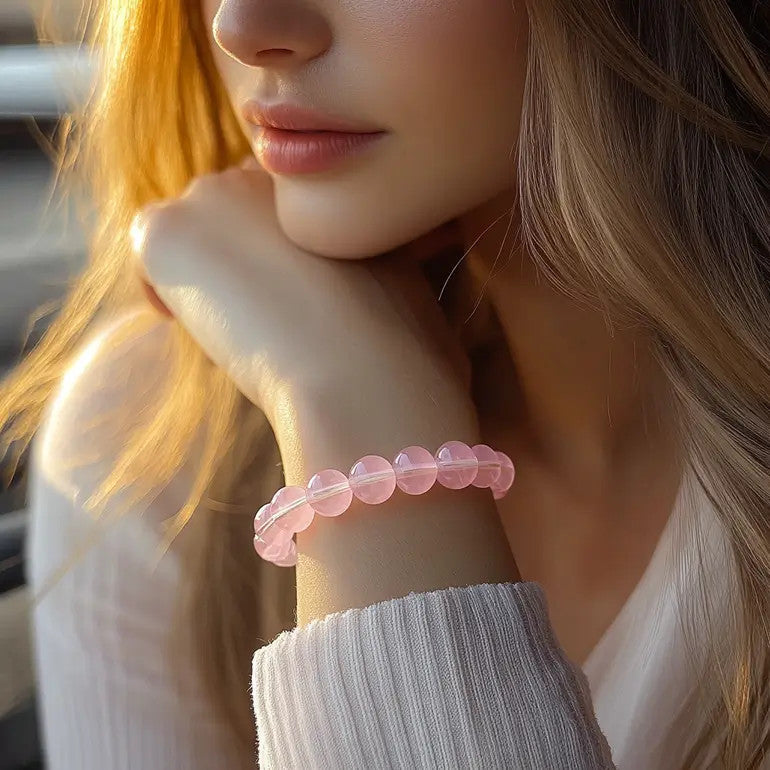 Pulsera de Cuarzo Rosa Encantado