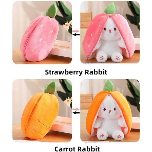 🐰🥚Oferta anticipada de Pascua 49% DE DESCUENTO Juguete de peluche 2 en 1 diseño de conejo fresa🍓🐰🎀