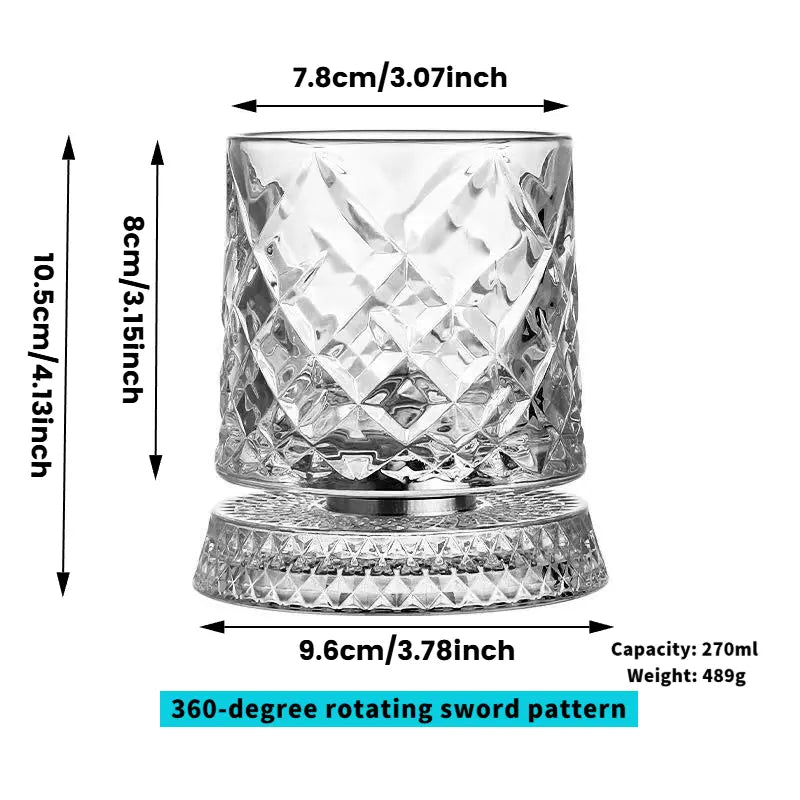 Lujoso Vaso de Cristal Giratorio 360°