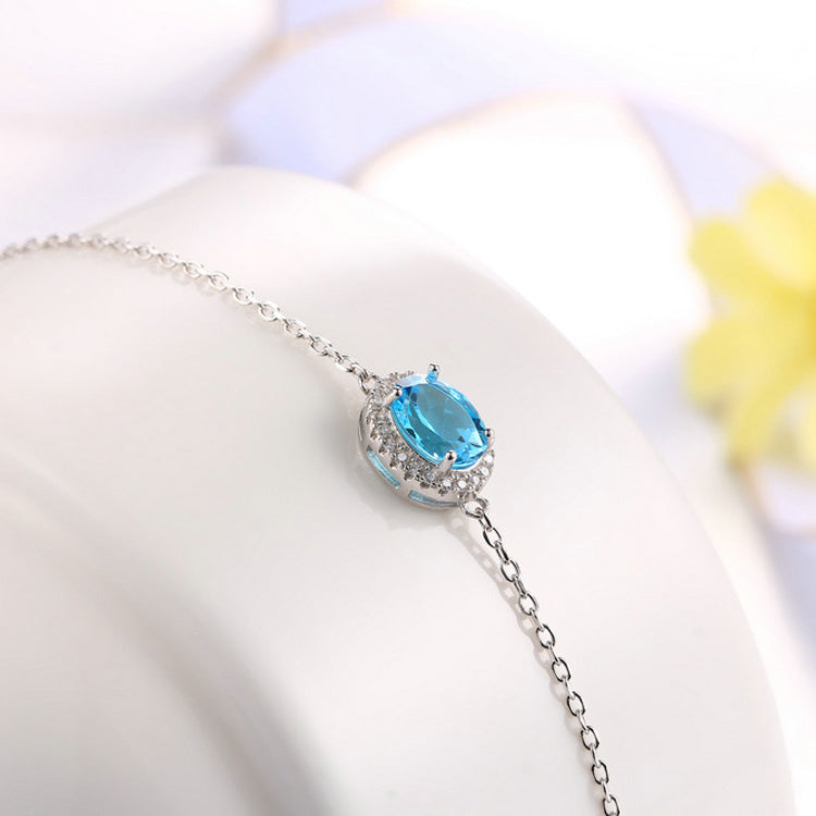 Pulsera de topacio azul