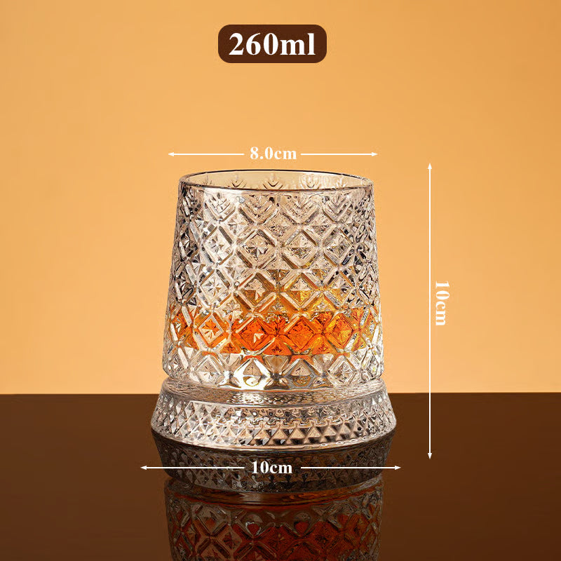 Rotating Crystal Tumbler Glass