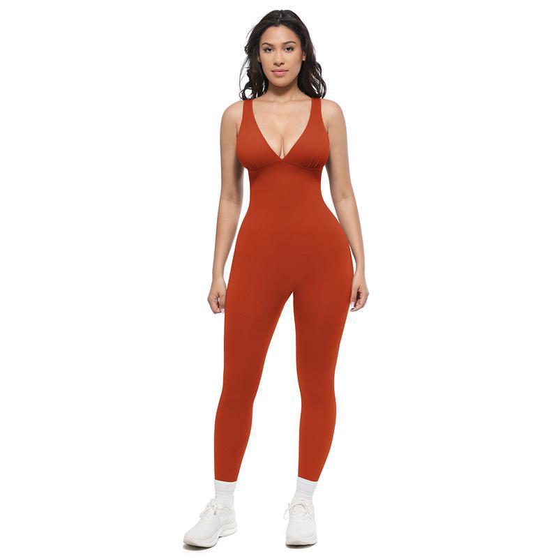 Deep V Shapewear with Chest Support Breathable High - Waisted Tummy Control Jumpsuit - LUNA