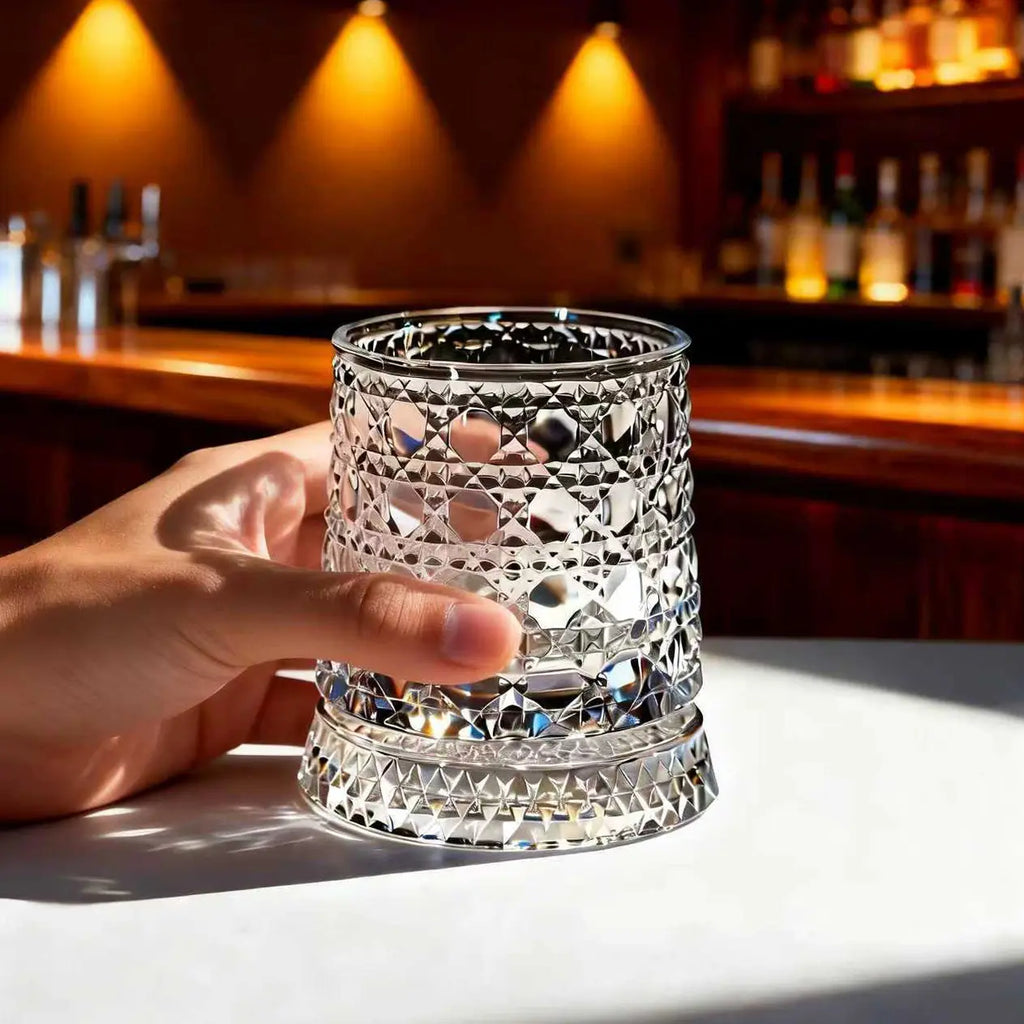 Lujoso Vaso de Cristal Giratorio 360°