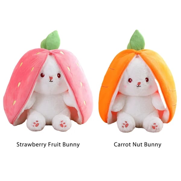 🐰🥚Oferta anticipada de Pascua 49% DE DESCUENTO Juguete de peluche 2 en 1 diseño de conejo fresa🍓🐰🎀