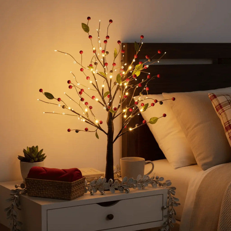 Árbol de flores de bayas rojas