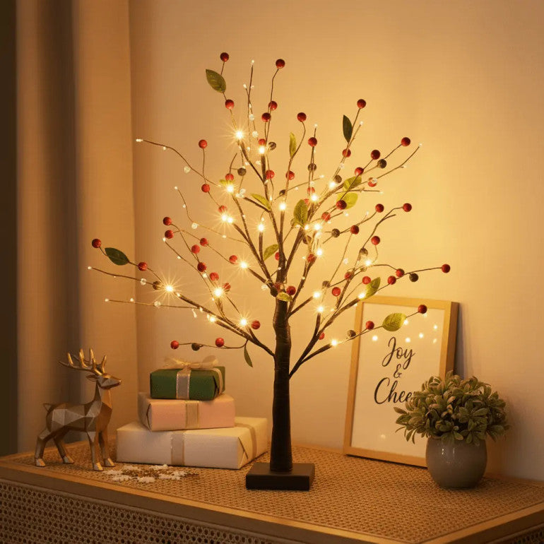 Árbol de flores de bayas rojas