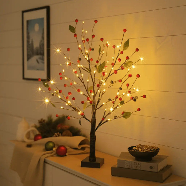 Árbol de flores de bayas rojas