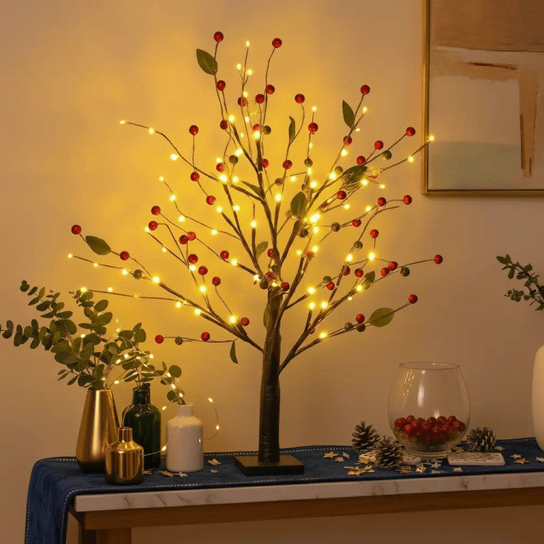 Árbol de flores de bayas rojas
